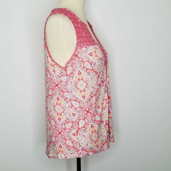 Ink+Ivy Sleeveless Pink Paisley Top Size M - Picture 7 of 8